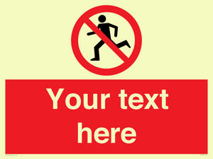 Custom No Running Sign